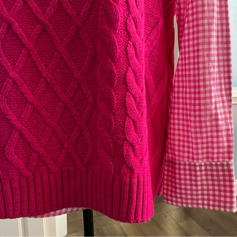 JODIFL Cableknit Sweater Vest Fruit Punch Pink Oversized Vest - Picture 5 of 12